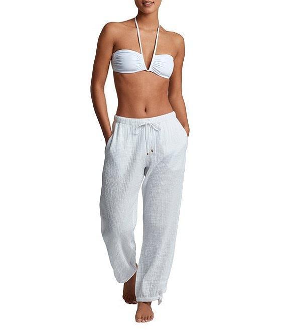 Lauren Ralph Lauren Bay Stripe Double Gauze Swim Cover-Up Ankle Tie Pant Product Image