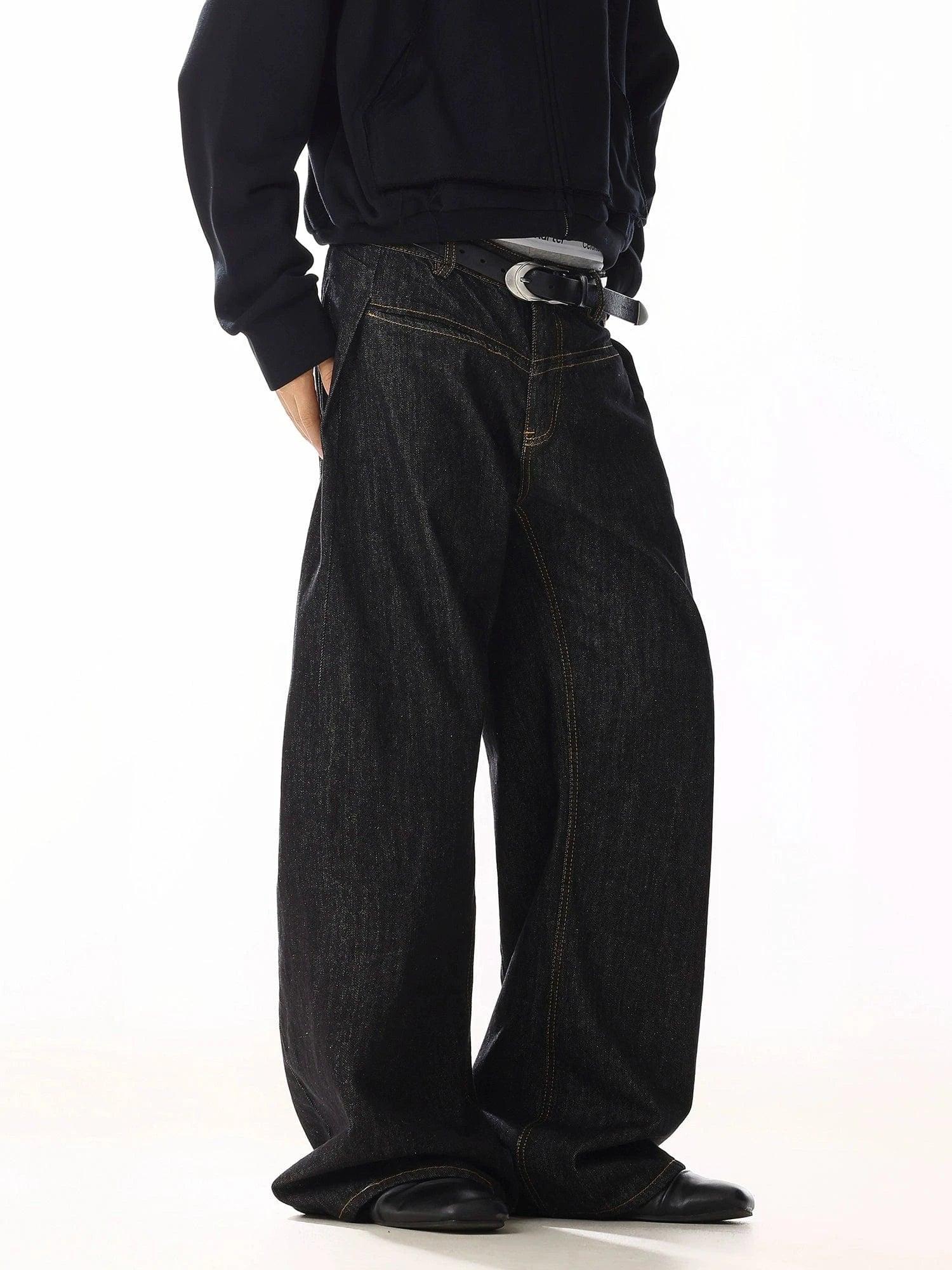 RT No. 19840 BLACK RECONSTRUCTED SCIMITAR DENIM JEANS Product Image