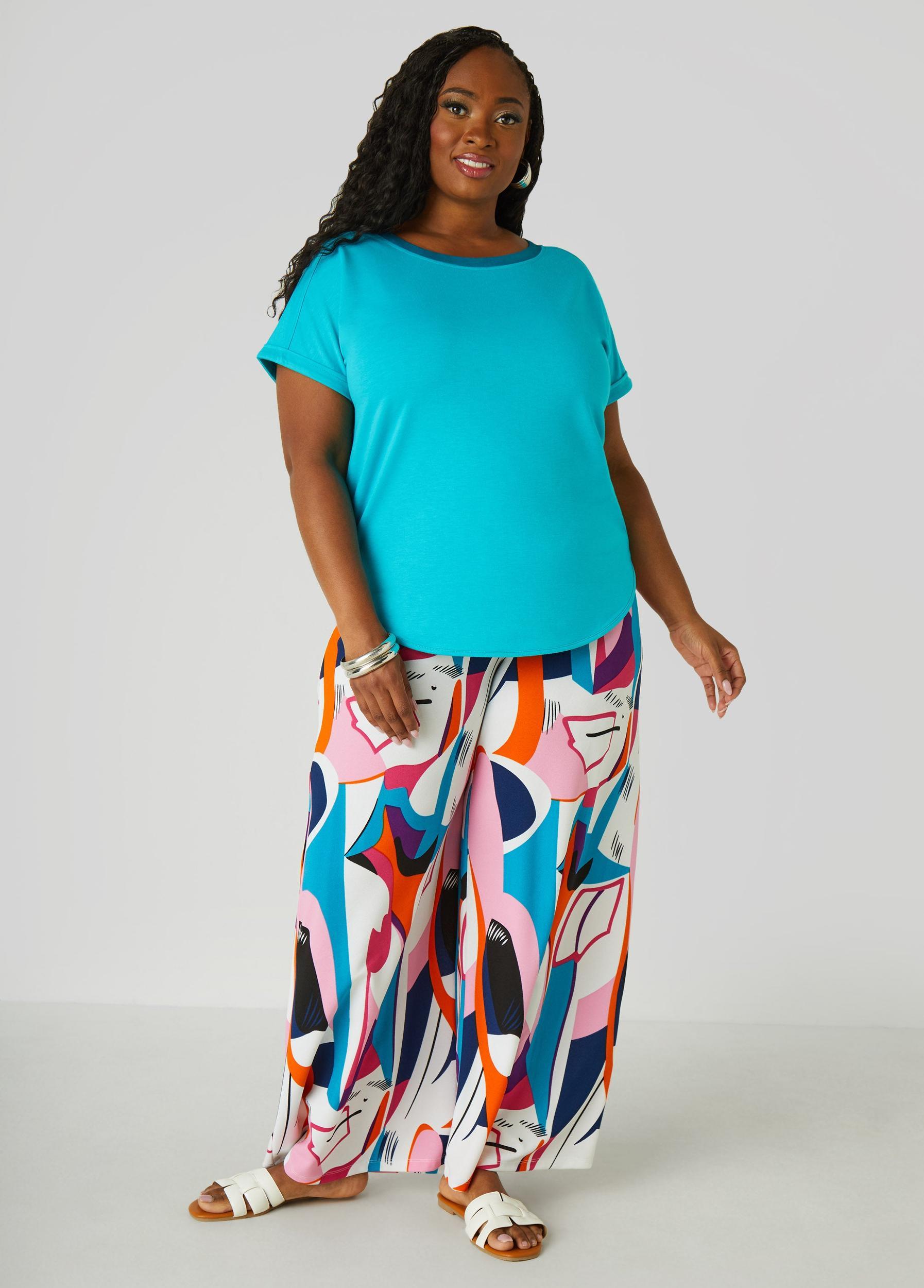 Satin Trimmed French Terry Tee Product Image