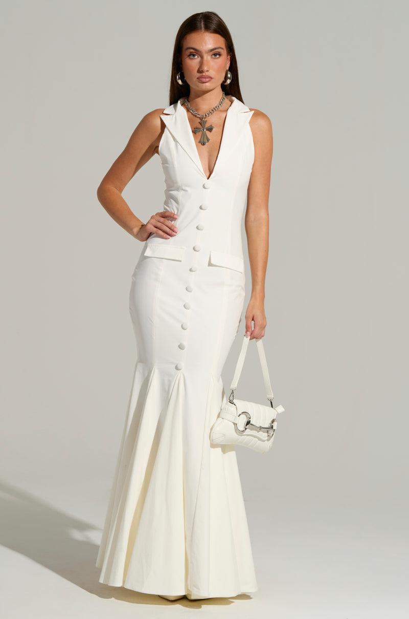 STRICTLY BUSINESS BUTTON UP MAXI DRESS Product Image