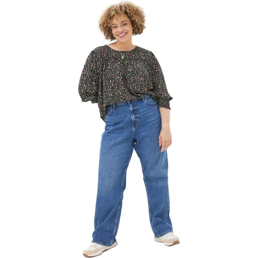 FatFace Women's Plus Size Shelley Ditsy Marks Blouse in Black at Nordstrom, Size 14 Product Image