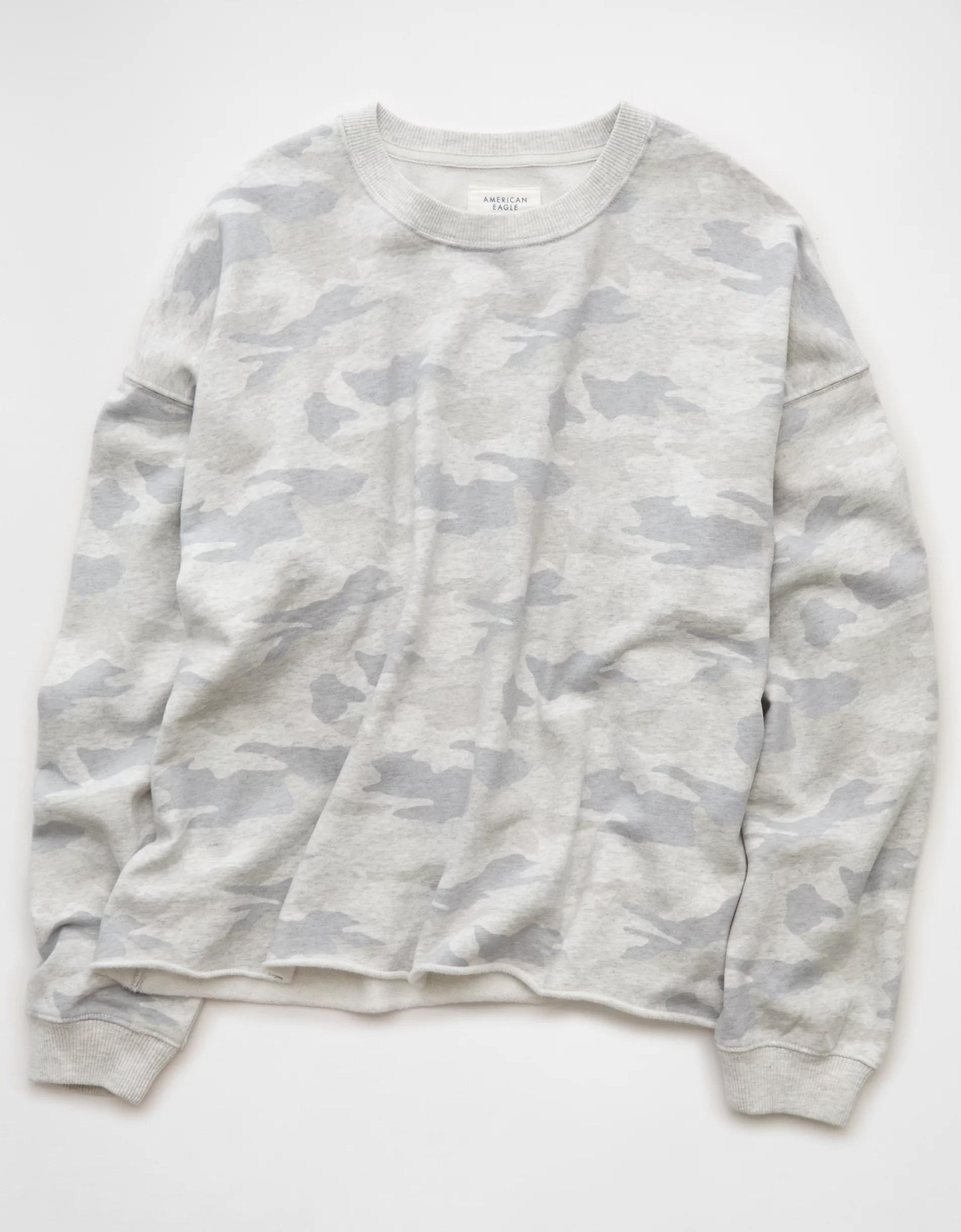 AE Everyday Luxe Cropped Cut-Off Sweatshirt Product Image