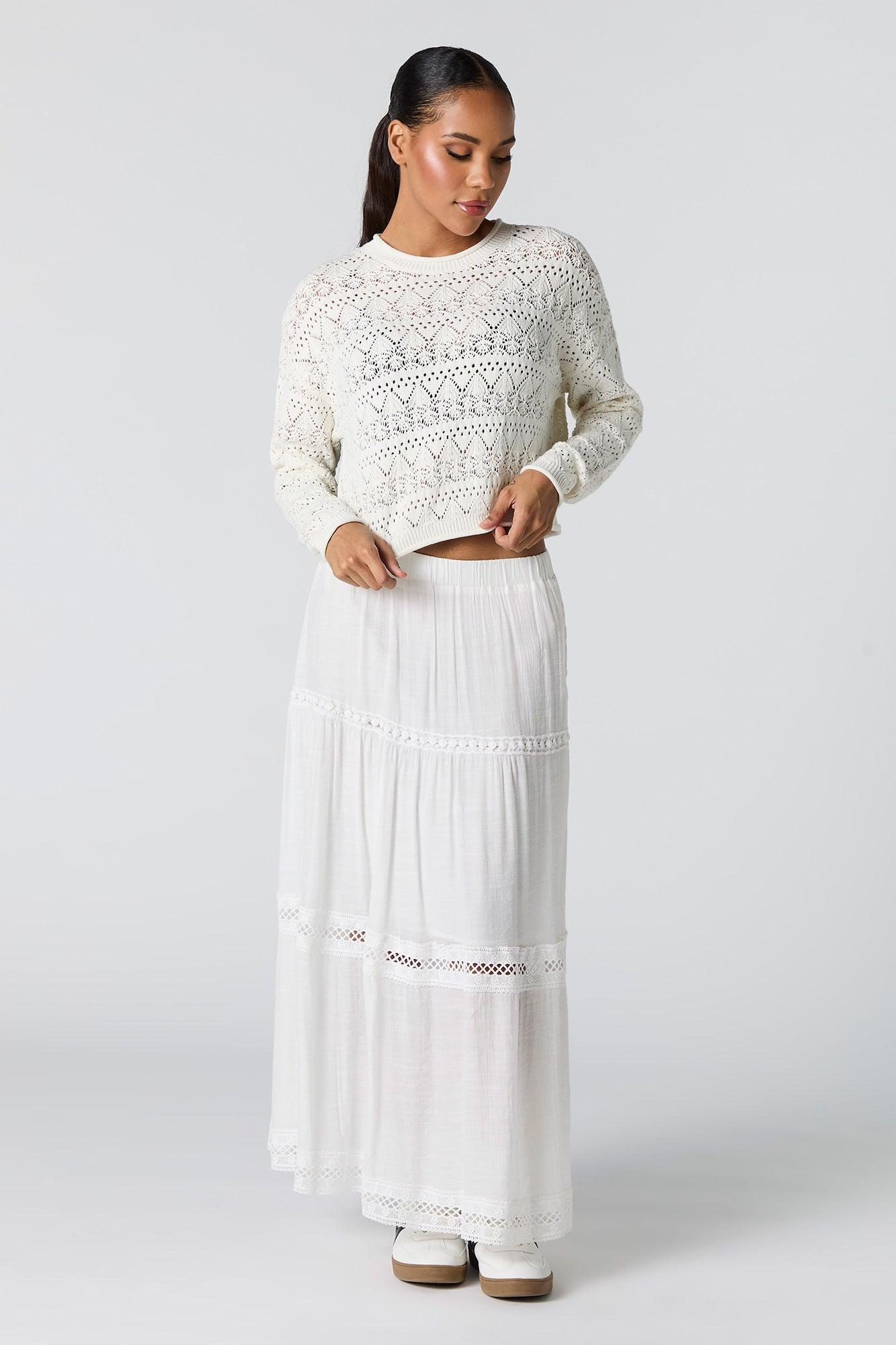 Pointelle Knit Sweater Female Product Image