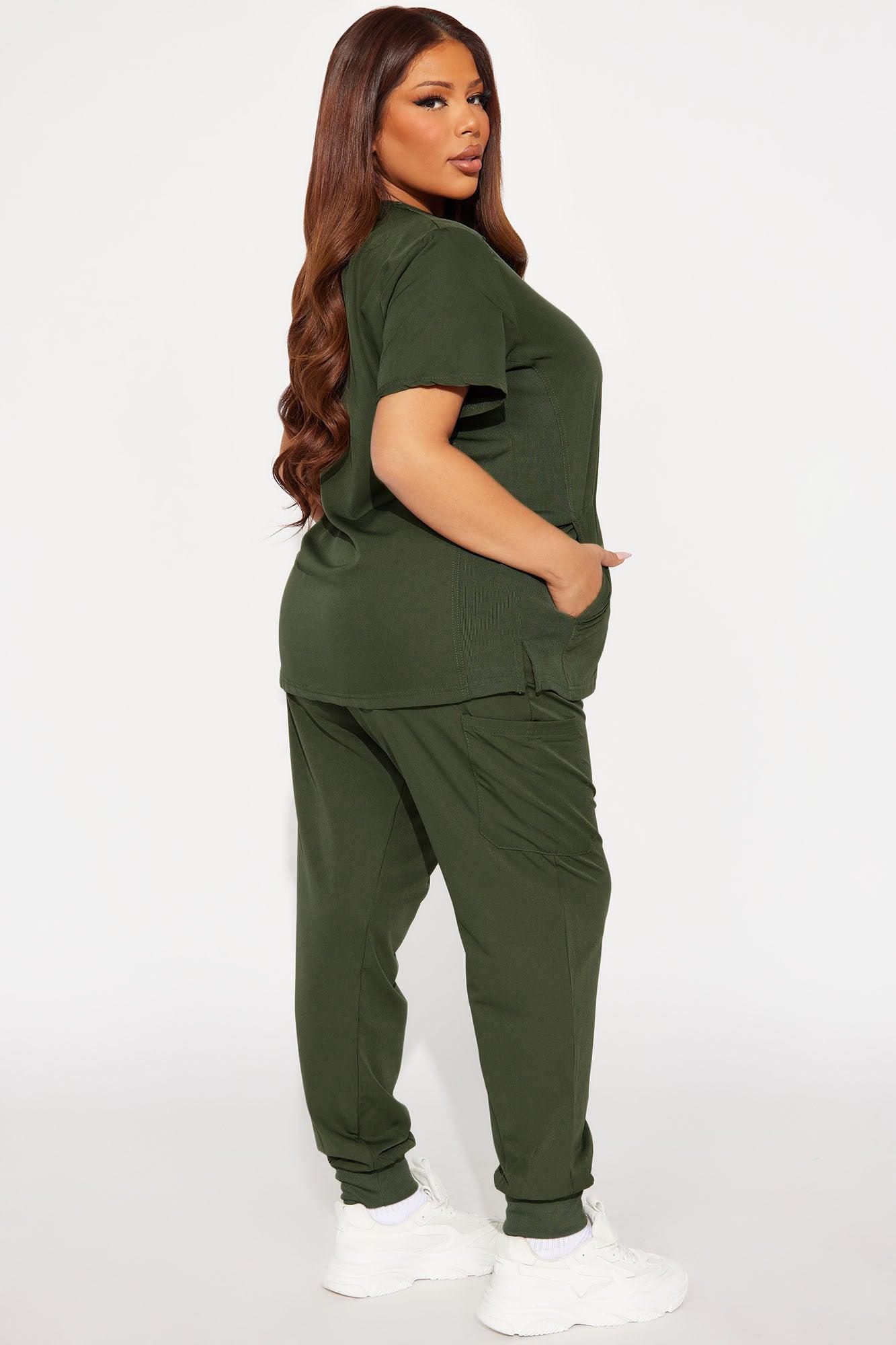 Get To Work Stretch Uniform Scrub Jogger Set - Olive Product Image