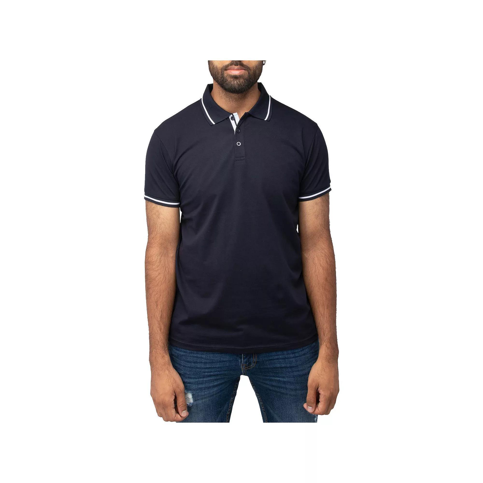 Men's Xray Basic Short Sleeve Tipped Polo, Size: Large, Blue Product Image