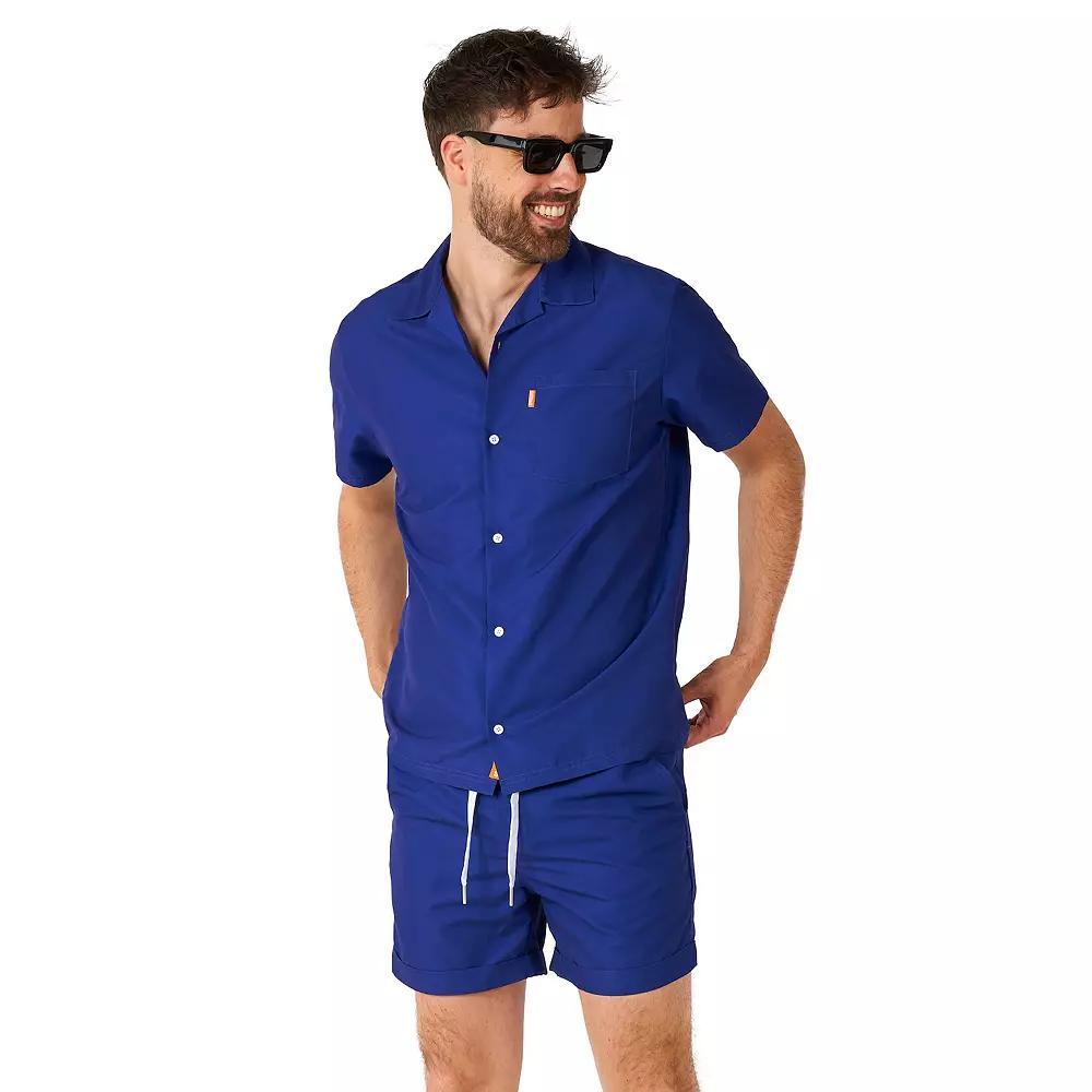 Men's OppoSuits Cool Royale Short Sleeve Button Down Shirt & Shorts Set, Boy's, Size: XXL, Blue Royale Product Image