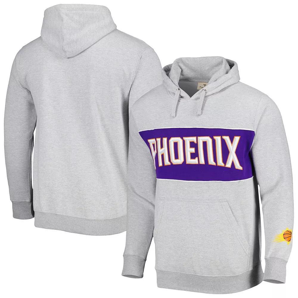 Men's Fanatics Branded Heather Gray Phoenix Suns Wordmark French Terry Pullover Hoodie, Size: Medium, Phx Grey Product Image