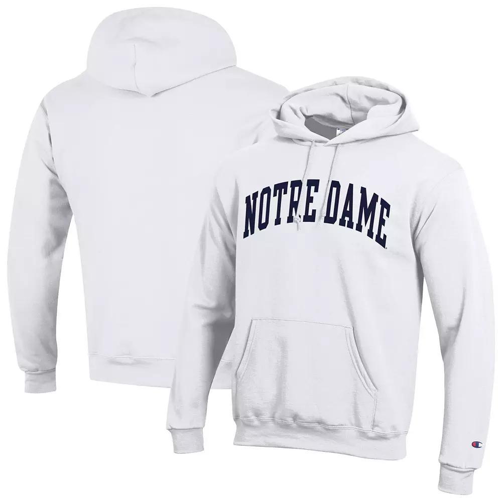 Men's Champion  White Notre Dame Fighting Irish Basic Arch Fleece Pullover Hoodie, Size: Small Product Image