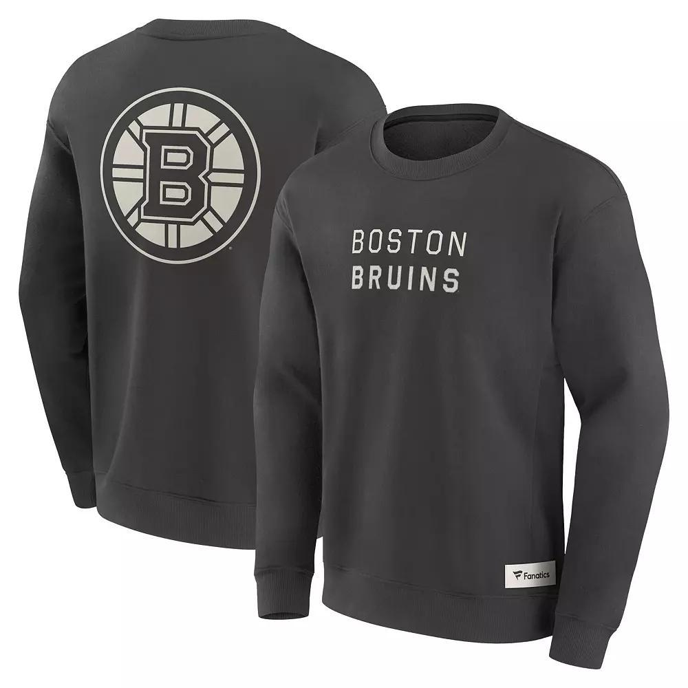 Men's Fanatics Charcoal Boston Bruins Elements Future Ground Lettering Pullover Sweatshirt, Size: Small Product Image
