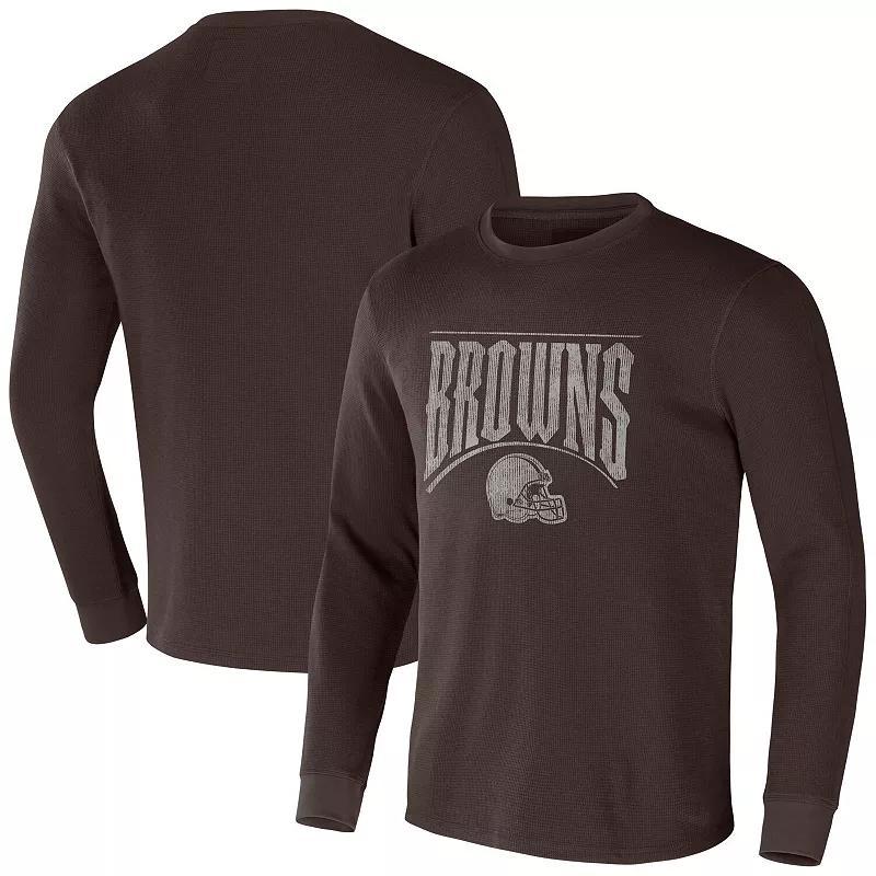 Men's NFL x Darius Rucker Collection by Fanatics Brown Cleveland Browns Long Sleeve Thermal T-Shirt, Size: Small Product Image