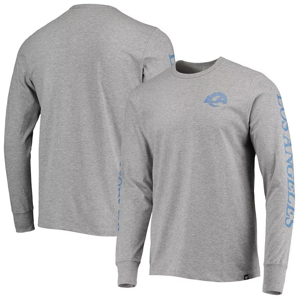 Men's '47 Gray Los Angeles Rams Franklin Long Sleeve T-Shirt, Size: 2XL, Grey Product Image