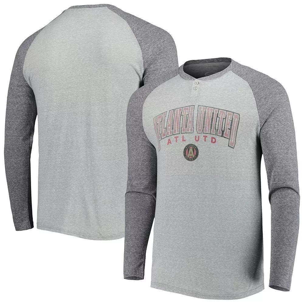Men's Concepts Sport Heathered Gray/Heathered Charcoal Atlanta United FC Ledger Raglan Long Sleeve T-Shirt, Size: Medium, Atu Charco Product Image