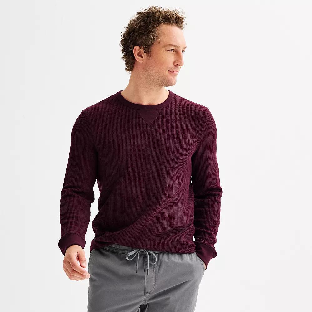 Men's Sonoma Goods For Life® The Essential Waffle Thermal Tee, Size: XXL, Purple Product Image