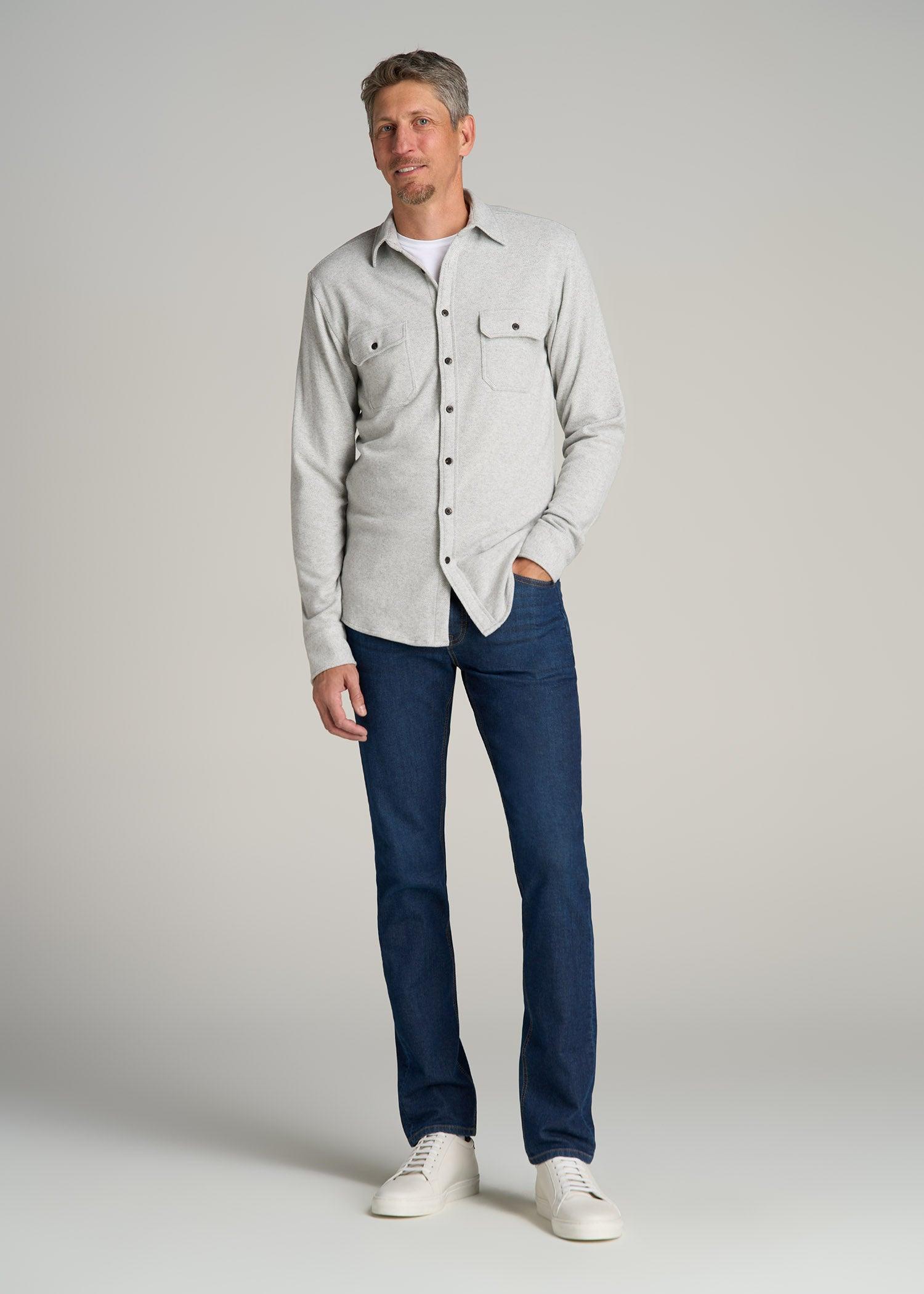 Dylan Slim Fit Fleeced Jeans for Tall Men in Colorado Blue Wash Product Image