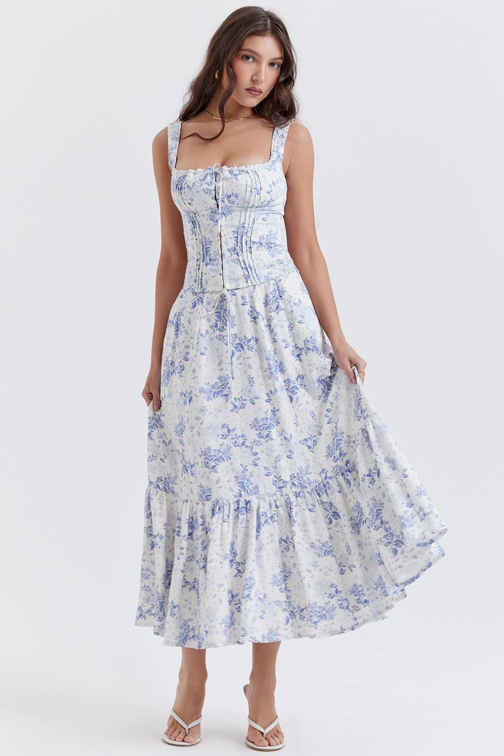 Chicca  blue floral print top Product Image