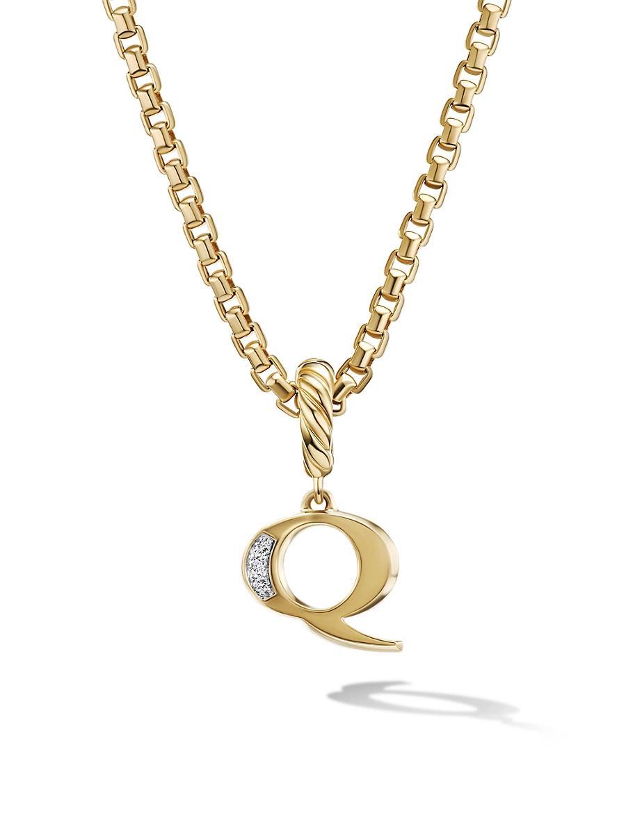 David Yurman 18K Gold Amulets Diamond Pave Initial Pendant Product Image