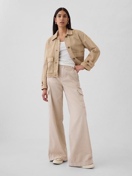 Mid Rise Cargo Baggy Khakis Product Image