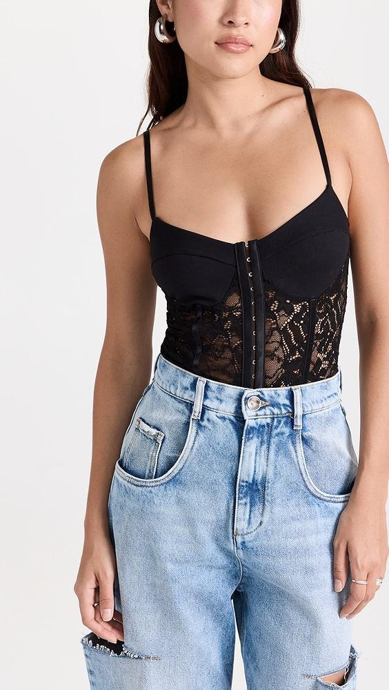 Free People Lace Night Rhythm Thong Bodysuit | Shopbop Product Image