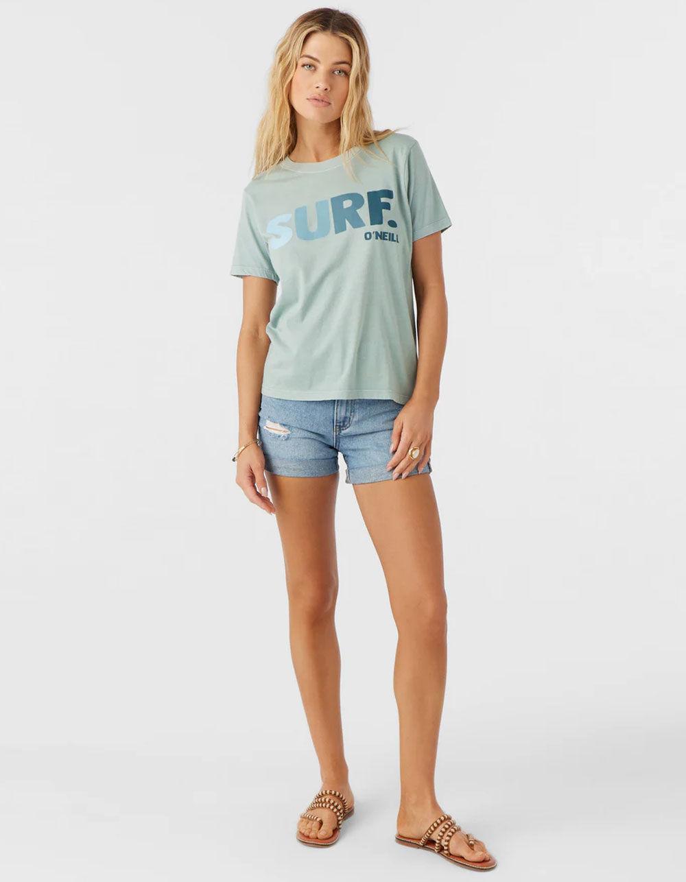 O'NEILL Surf It Womens Boyfriend Tee - TEAL GREEN Product Image