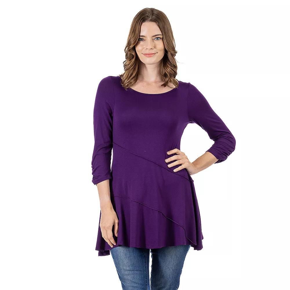 Womens 24Seven Comfort Apparel Ruched Swing Tunic Top Product Image