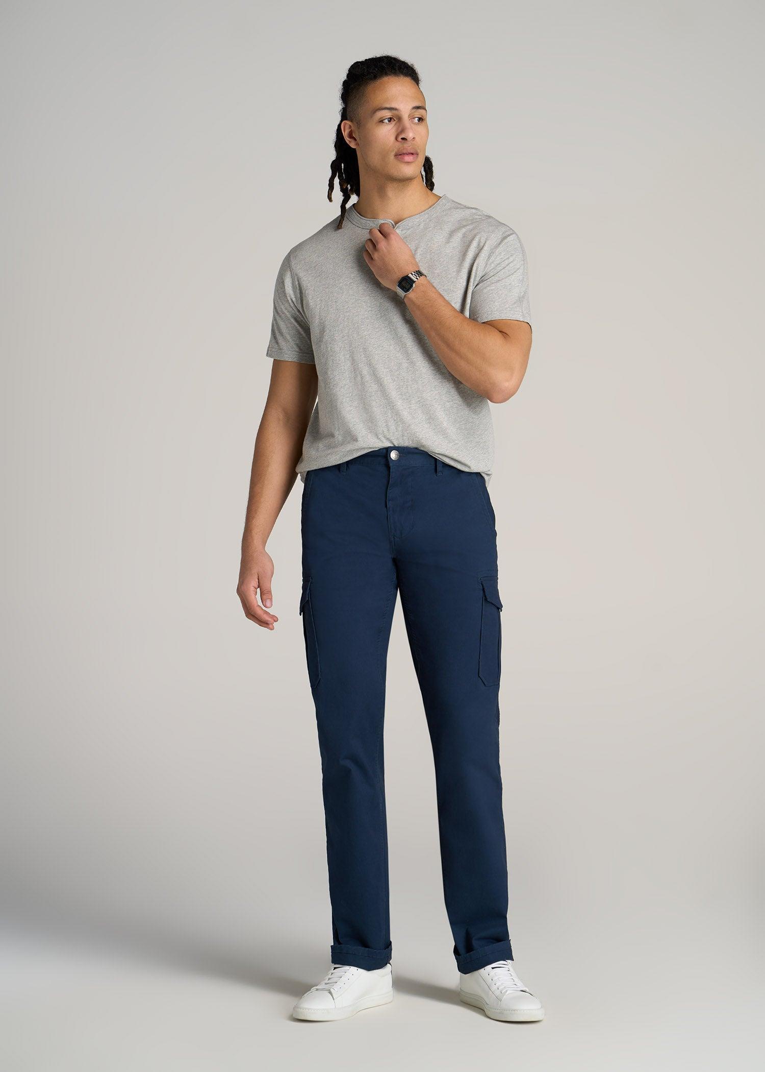 LJ&S REGULAR-FIT Jersey Henley Tee for Tall Men in Heathered Grey Product Image