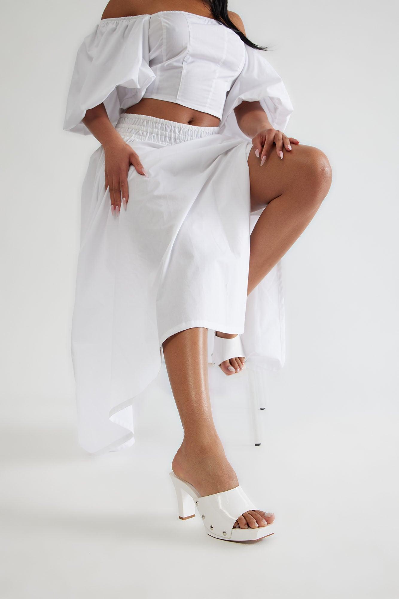 Zinnia Clear Mules - White Product Image
