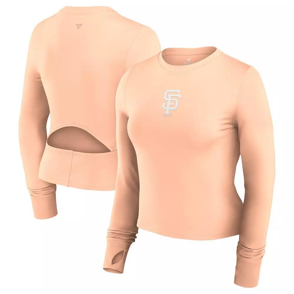 Women's Fanatics Signature Pink San Francisco Giants Studio Fitted Long Sleeve Gym Top, Size: Small Product Image