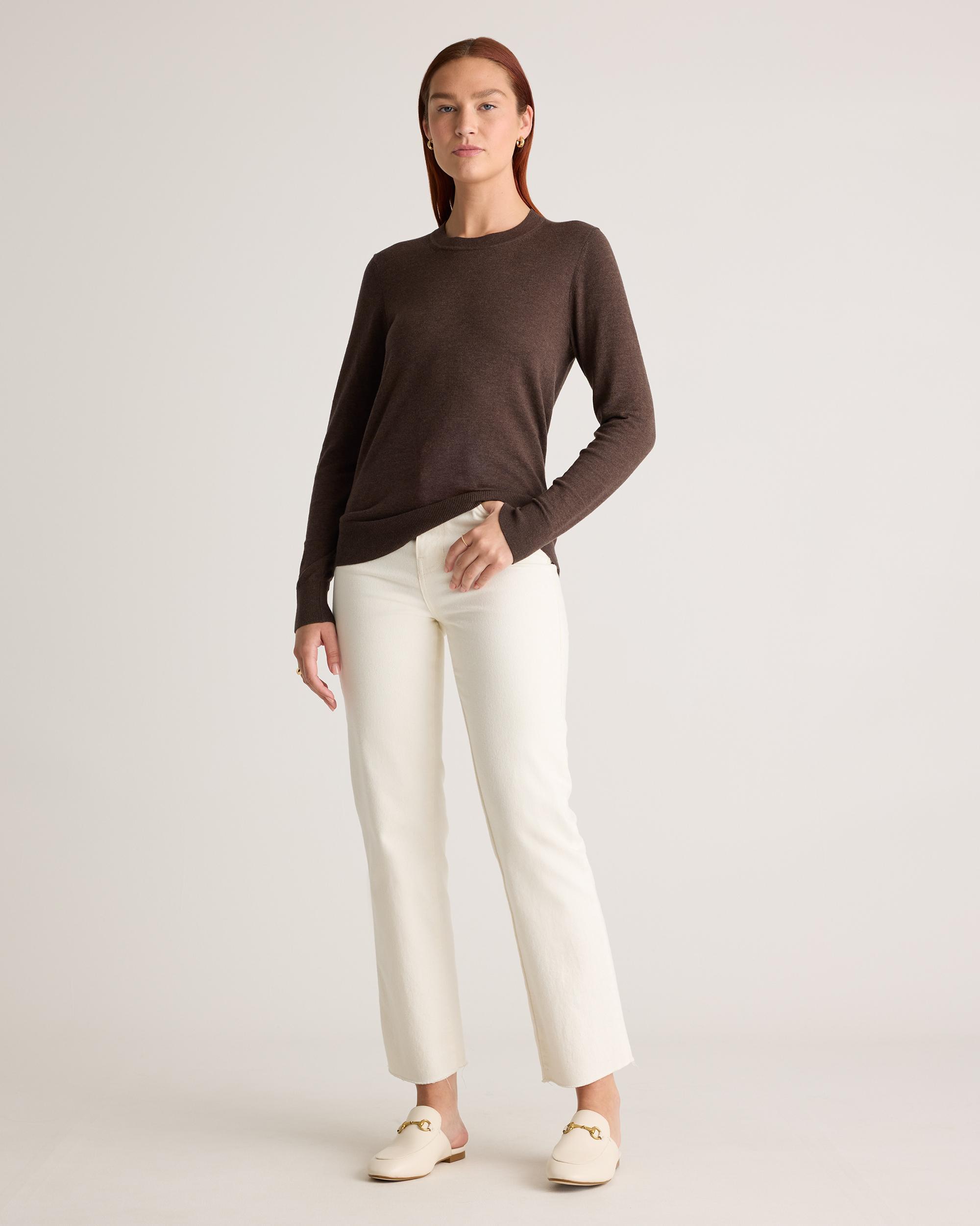 Quince | Women's Lightweight Cotton Cashmere Crew Sweater Size XS, Organic Cotton Product Image