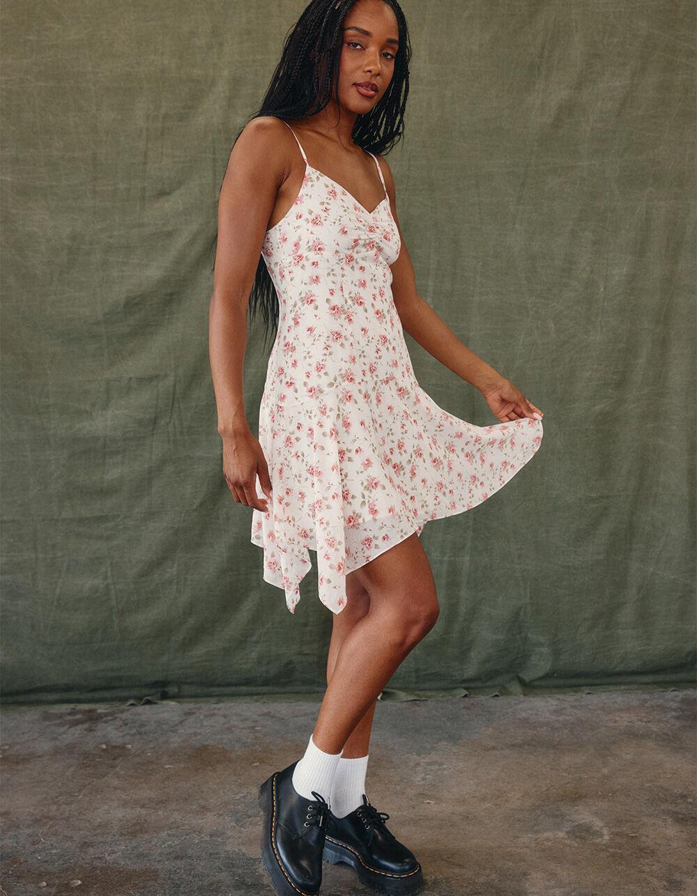 WEST OF MELROSE Floral Fairy Womens Dress - WHT/PNK Product Image