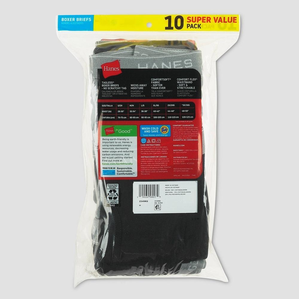 Hanes Men's Boxer Briefs 5pk - Black M: Tagless, Breathable, Moisture Wicking, Lightweight Fabric Product Image