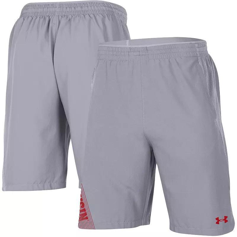 Mens Under Armour Gray Wisconsin Badgers 2021 Sideline Woven Shorts Product Image