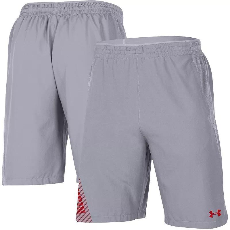 Mens Under Armour Gray Wisconsin Badgers 2021 Sideline Woven Shorts Product Image
