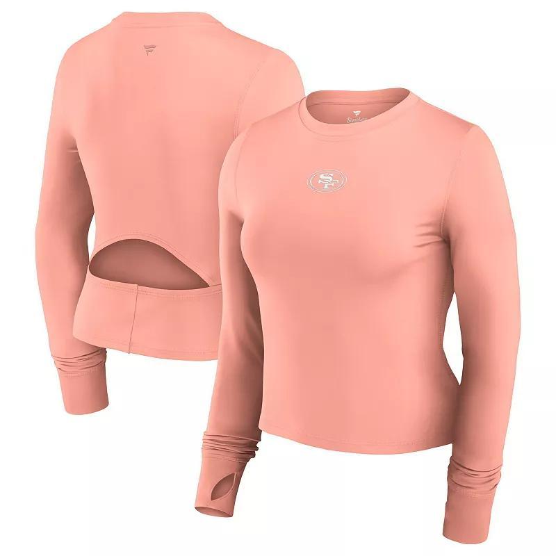 Women's Fanatics Signature Light Blue Los Angeles Dodgers Studio Fitted Long Sleeve Gym Top, Size: Large Product Image