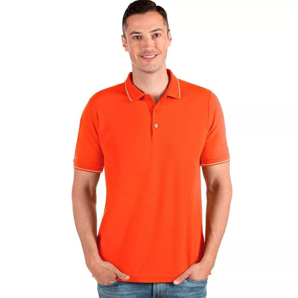 Mens Antigua Polo Orange White Product Image