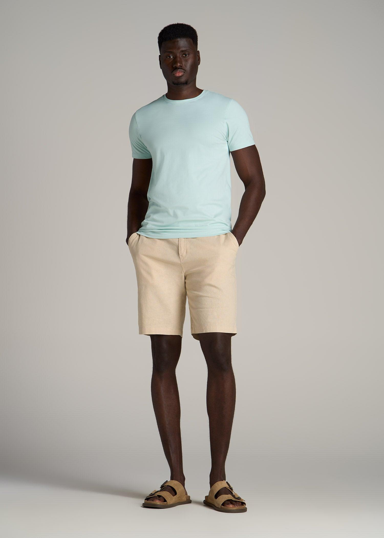 Stretch Cotton MODERN-FIT T-Shirt for Tall Men in Mint Product Image