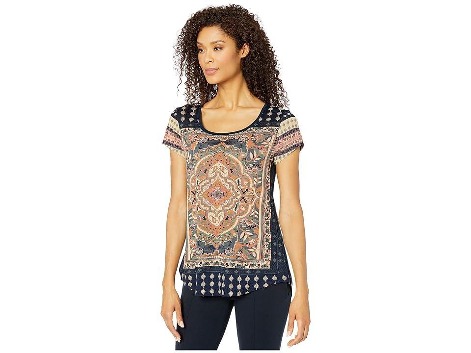 Lucky Brand Persian Carpet Graphic Scoop Neck Short Sleeve Tee Shirt Product Image