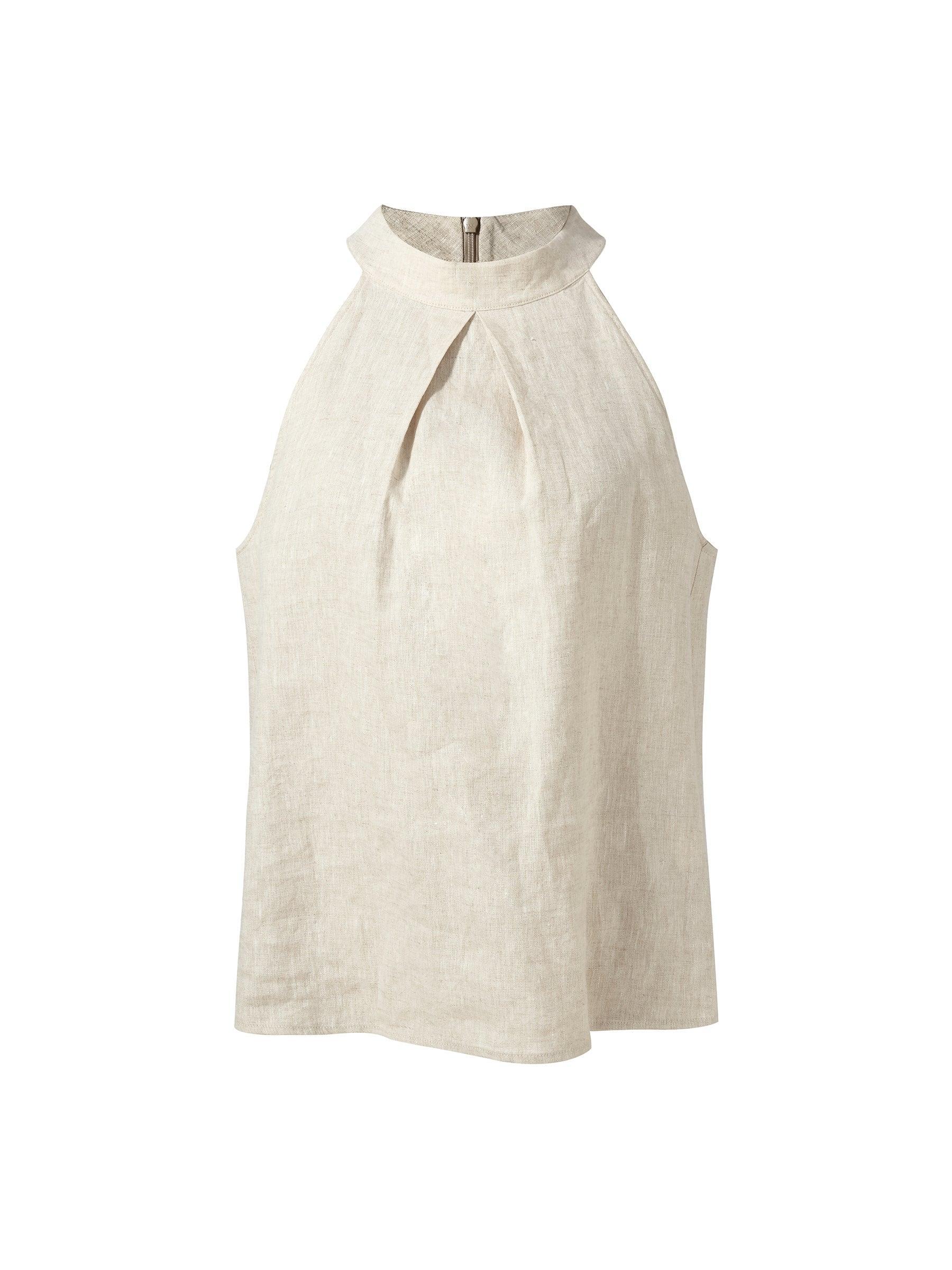100% Linen Women Halter Tank Top Product Image