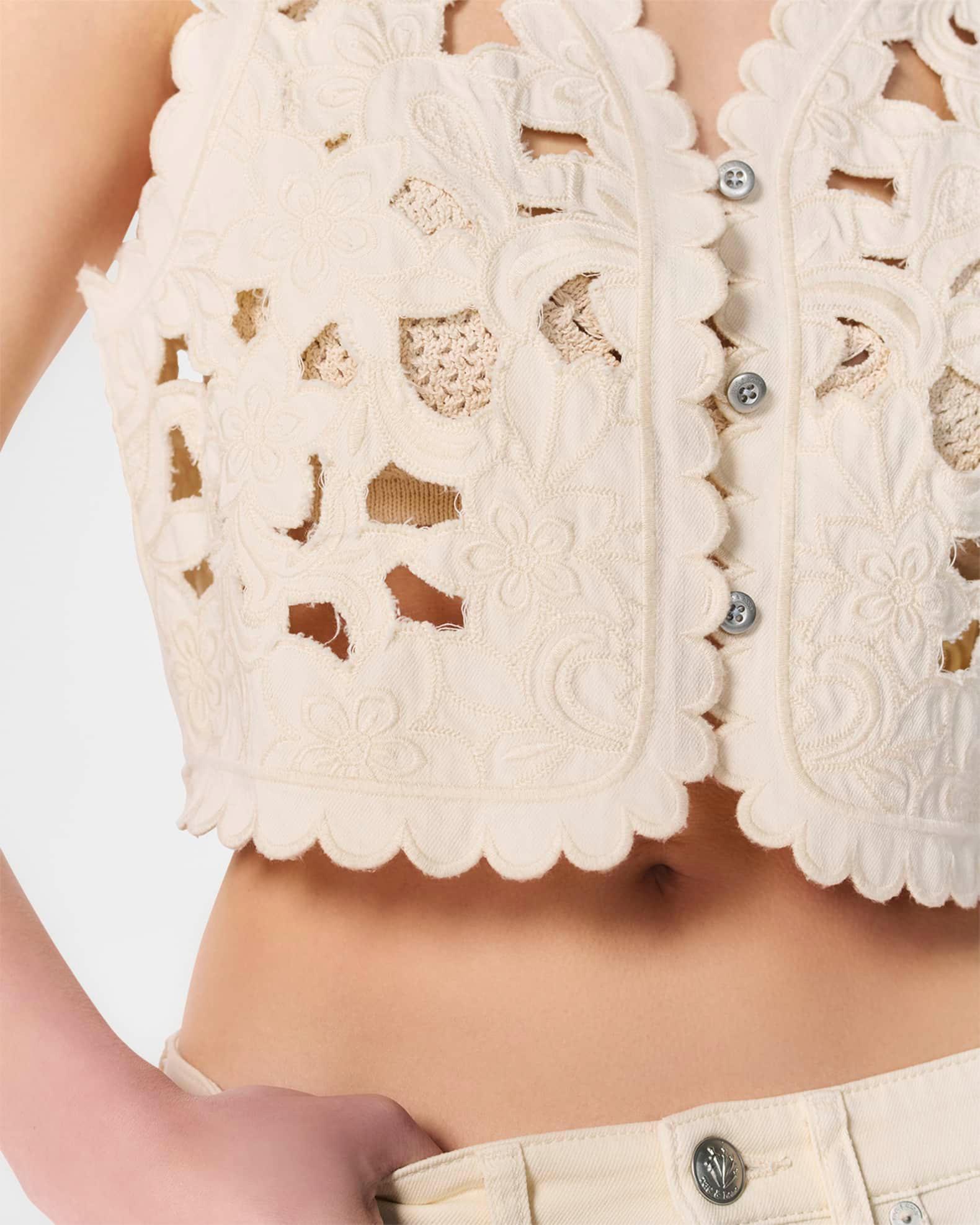 Coralie Floral Cut-Out Cropped Vest Product Image