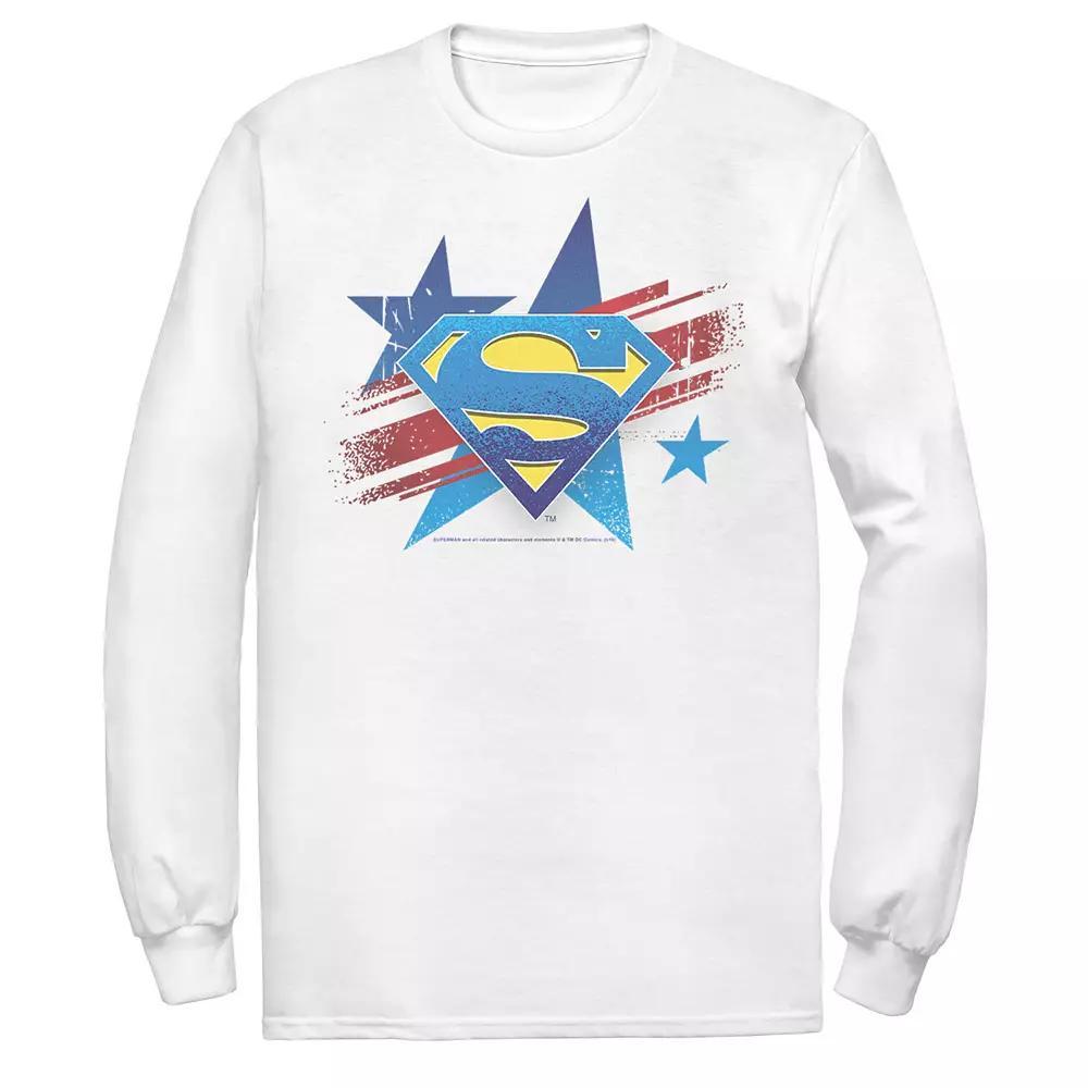 Men's DC Comics Superman Stars And Stripes Chest Logo Graphic Tee, Size: Medium, White Product Image
