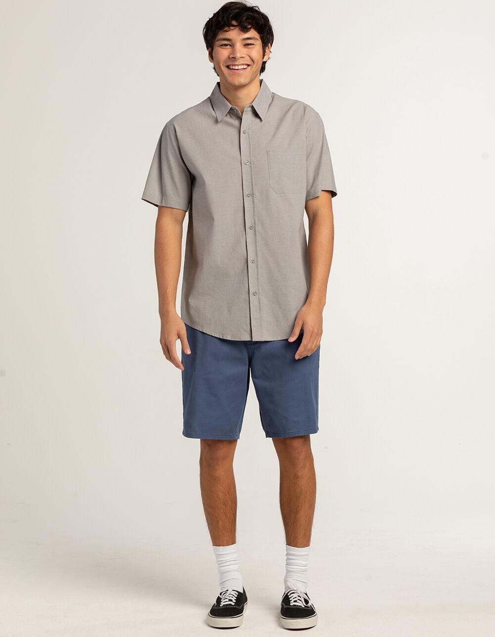 RSQ Mens Solid Chambray Button Up Shirt - GRAY Product Image