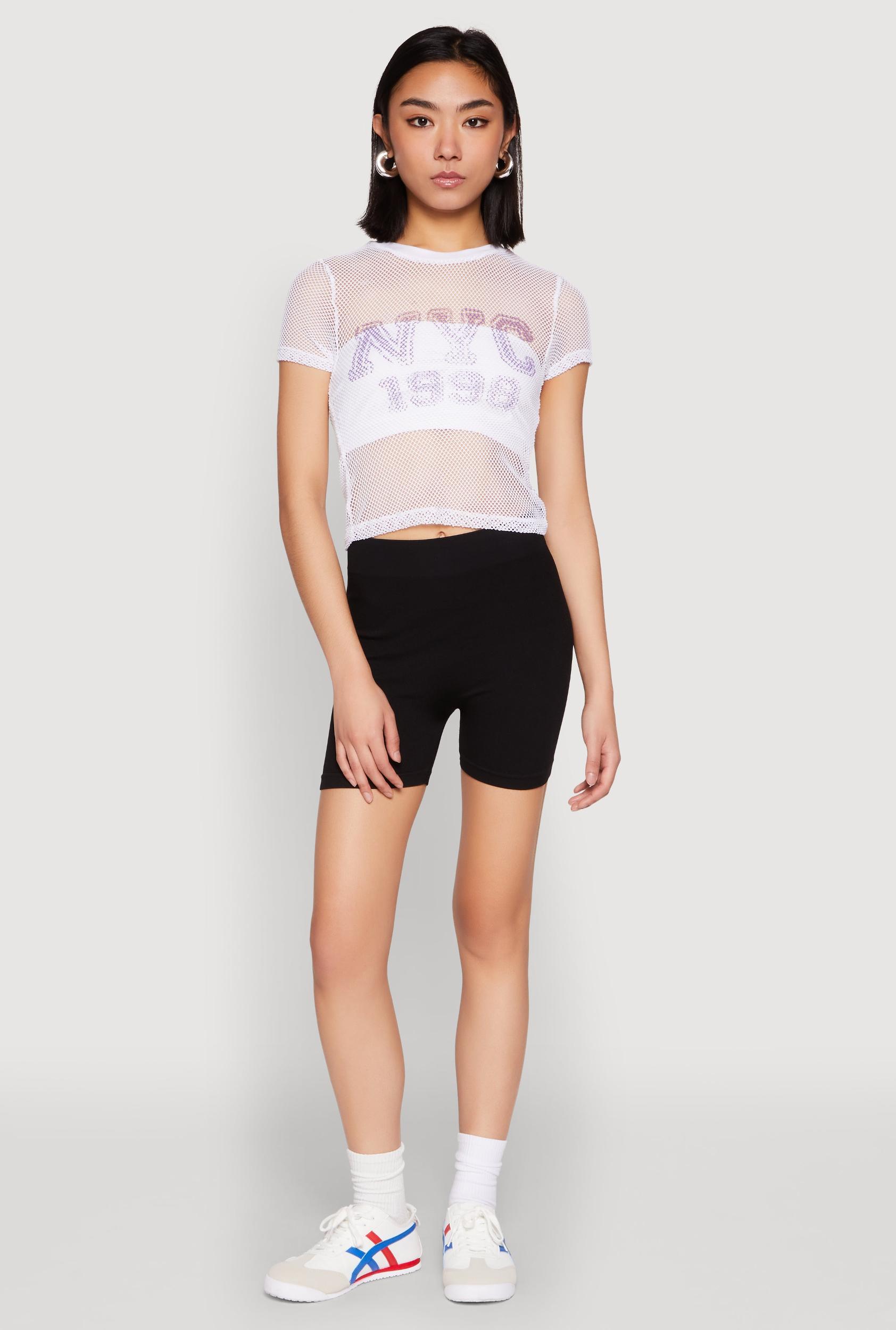 Womens NYC 1998 Fishnet Crop Top Product Image