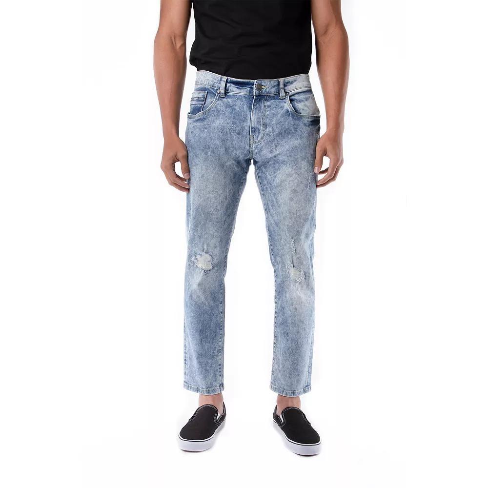Men's RAW X by Xray Super Flex Distressed Skinny Jeans, Size: 32X30, Light Blue Product Image