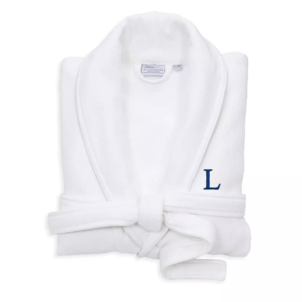 Linum Home Textiles Red Letter Unisex Personalized Turkish Cotton Waffle Terry Satin Piped Trim Bathrobe, Womens Product Image