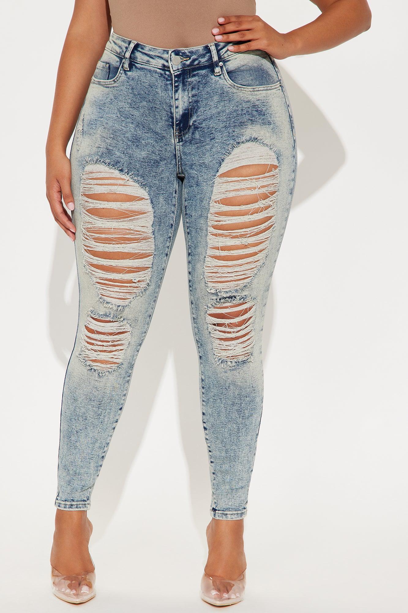 Wait For Your Love Stretch Ripped Skinny Jeans - Vintage Wash Product Image