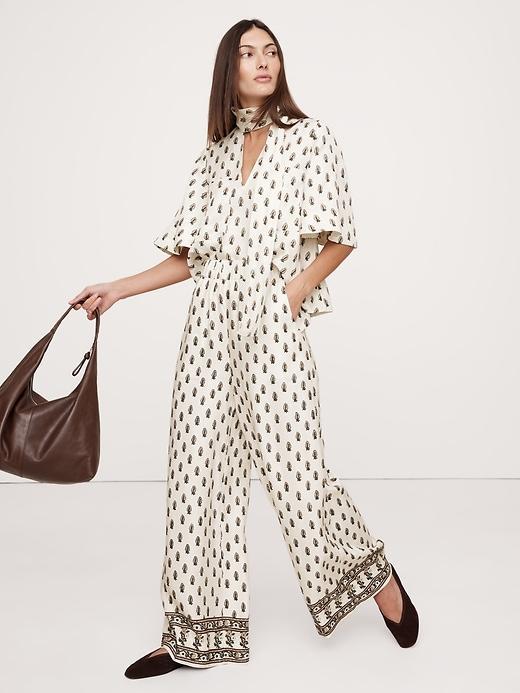 Pull-On Wide Leg Satin Pant Product Image