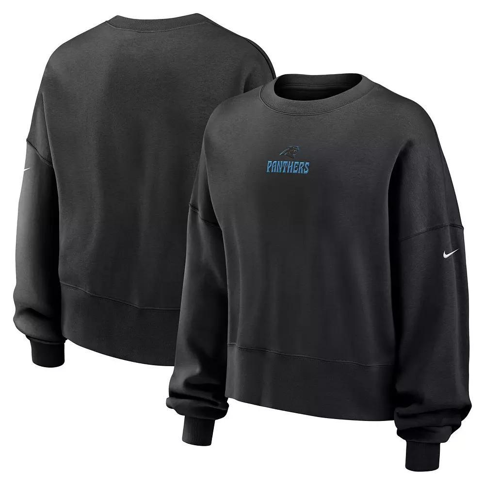 Women's Nike Royal Dallas Cowboys Oversized Long Sleeve Cropped Sweatshirt, Size: Medium, Blue Product Image