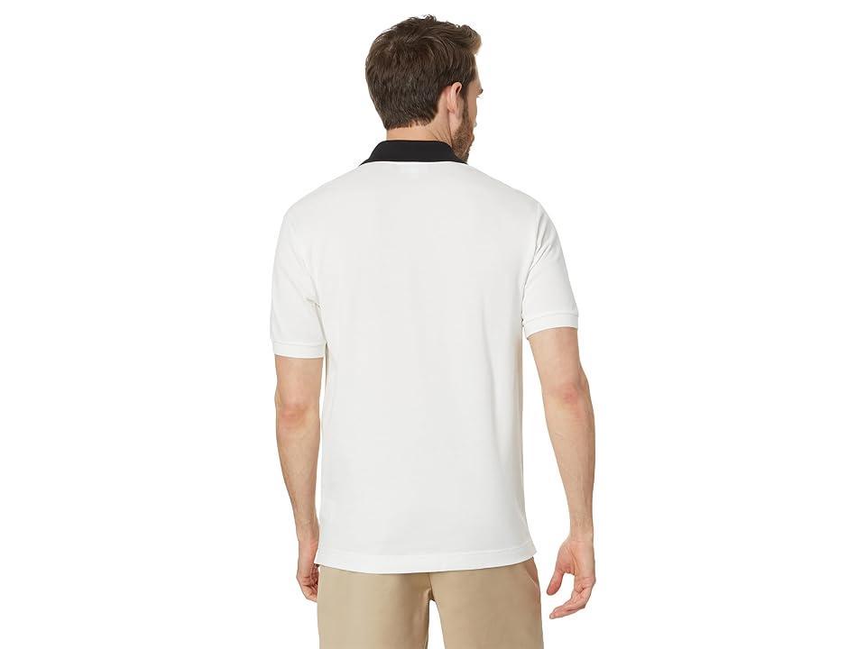 Lacoste Short Sleeve Classic Fit Polo w/ Lacoste Badge (Flour/Black) Men's Short Sleeve Knit Product Image