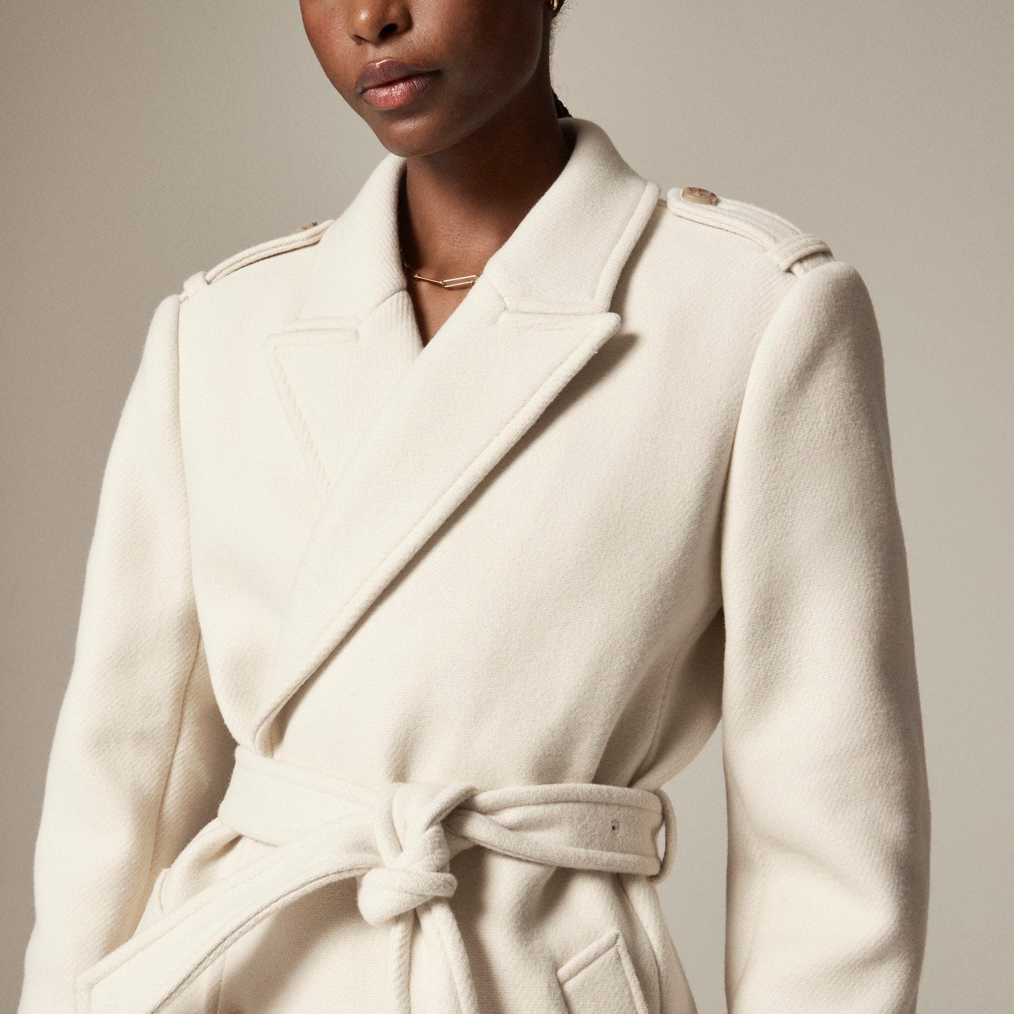 Wrap trench coat in Italian double-faced wool blend Product Image