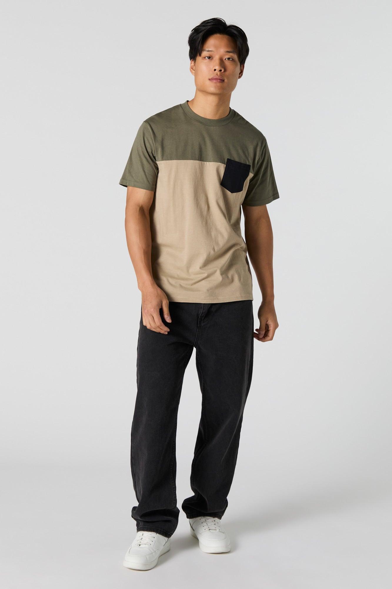 Colourblock Chest Pocket T-Shirt Male Product Image