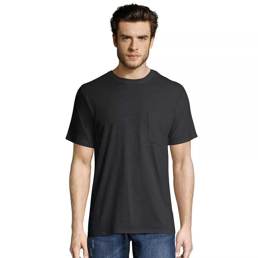 Men's Hanes® Workwear 2-pack Pocket Tee, Size: Medium, Black Product Image